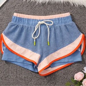 Stylish Blue and Pink Athletic Shorts for Women